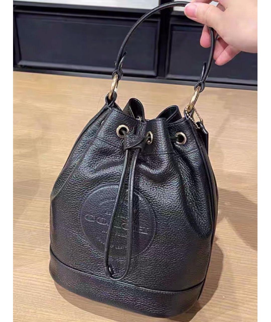 COACH Черная кожаная сумка через плечо, фото 7