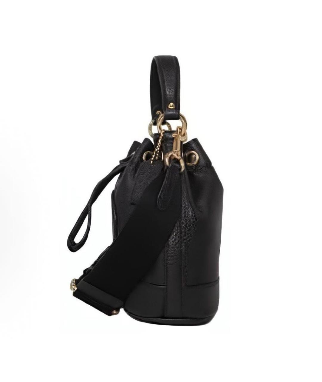 COACH Черная кожаная сумка через плечо, фото 2