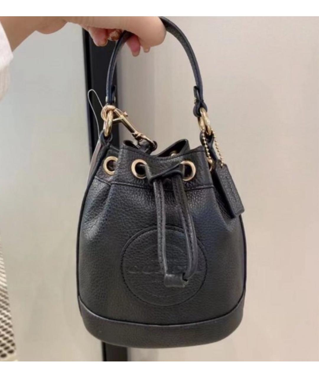 COACH Черная кожаная сумка через плечо, фото 6