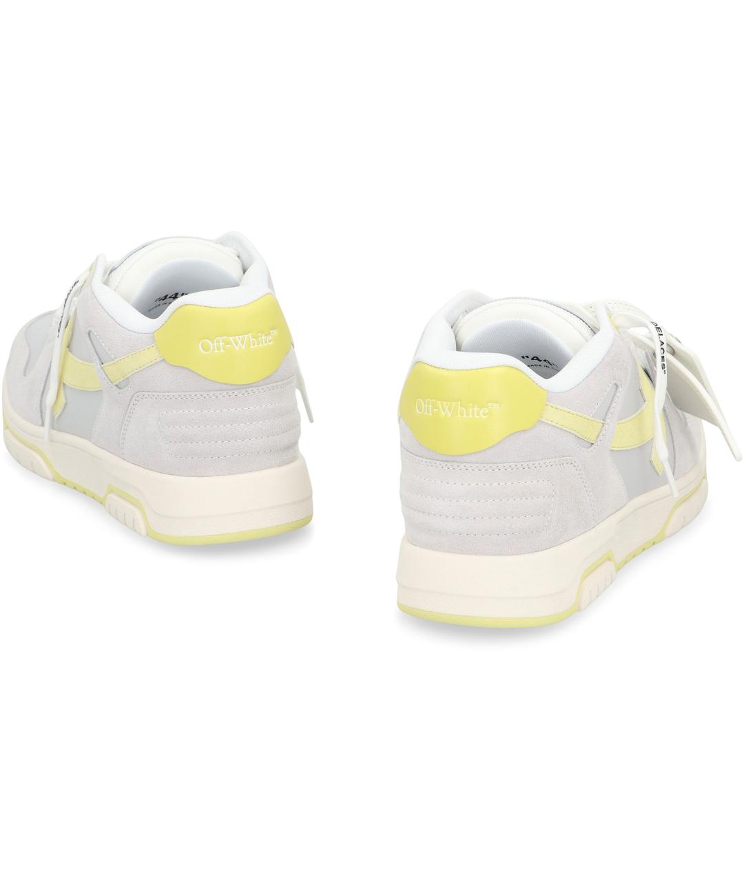 OFF-WHITE Серые кожаные низкие кроссовки / кеды, фото 4