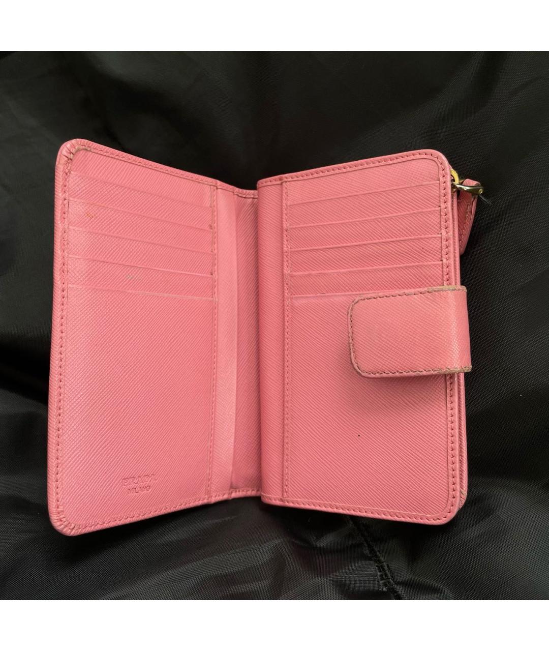 PRADA Розовый кожаный кошелек, фото 6