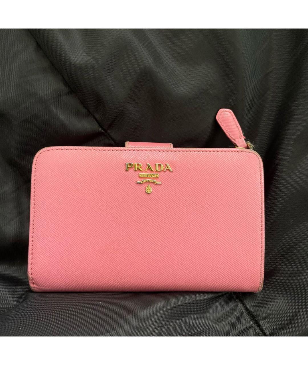 PRADA Розовый кожаный кошелек, фото 8
