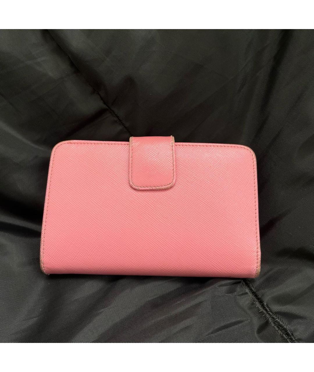 PRADA Розовый кожаный кошелек, фото 3