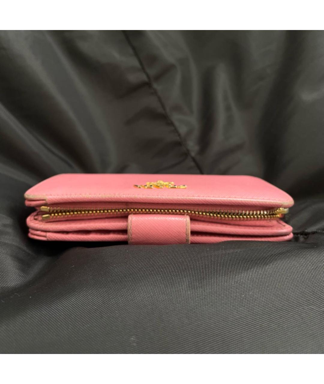 PRADA Розовый кожаный кошелек, фото 7