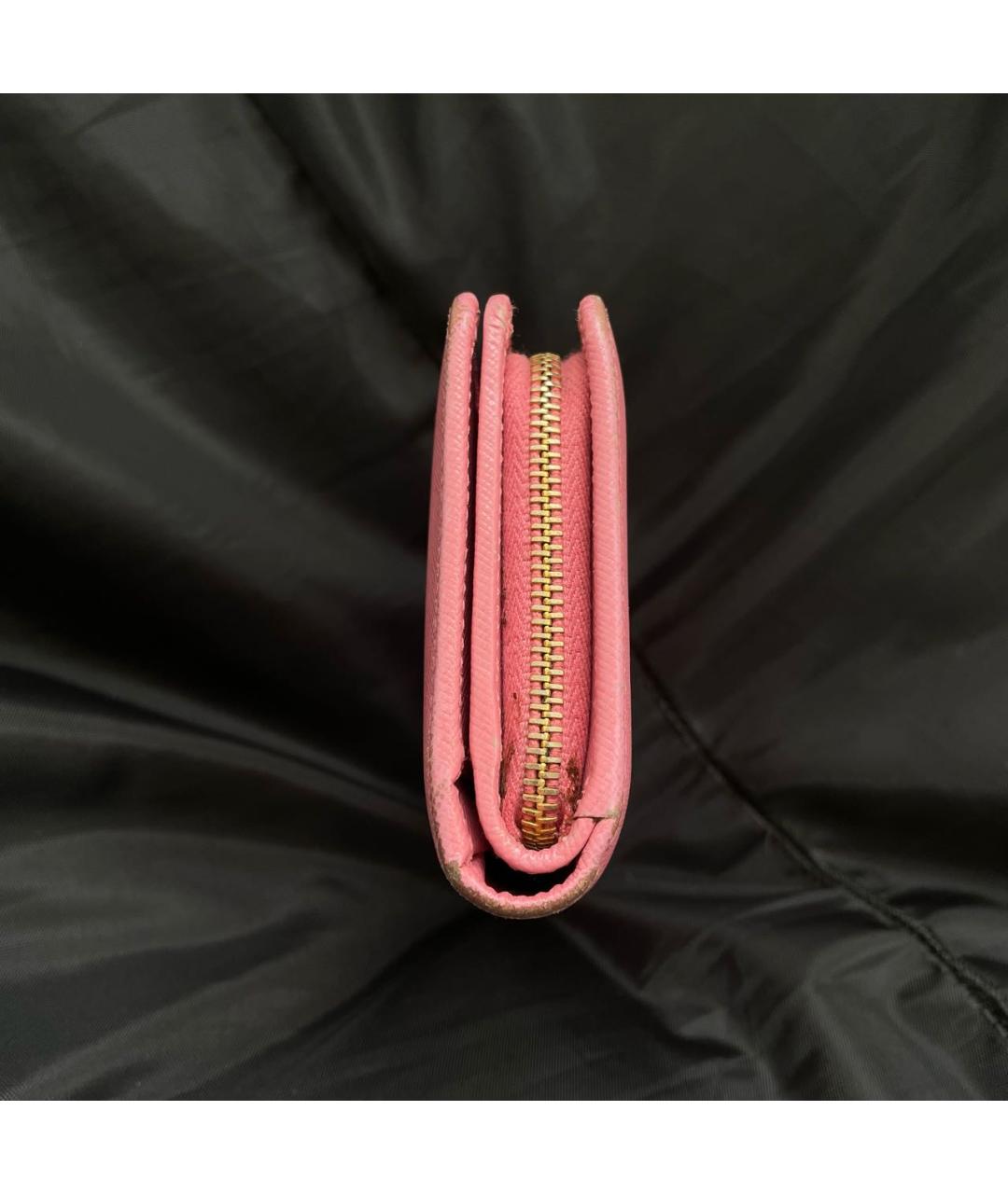 PRADA Розовый кожаный кошелек, фото 4