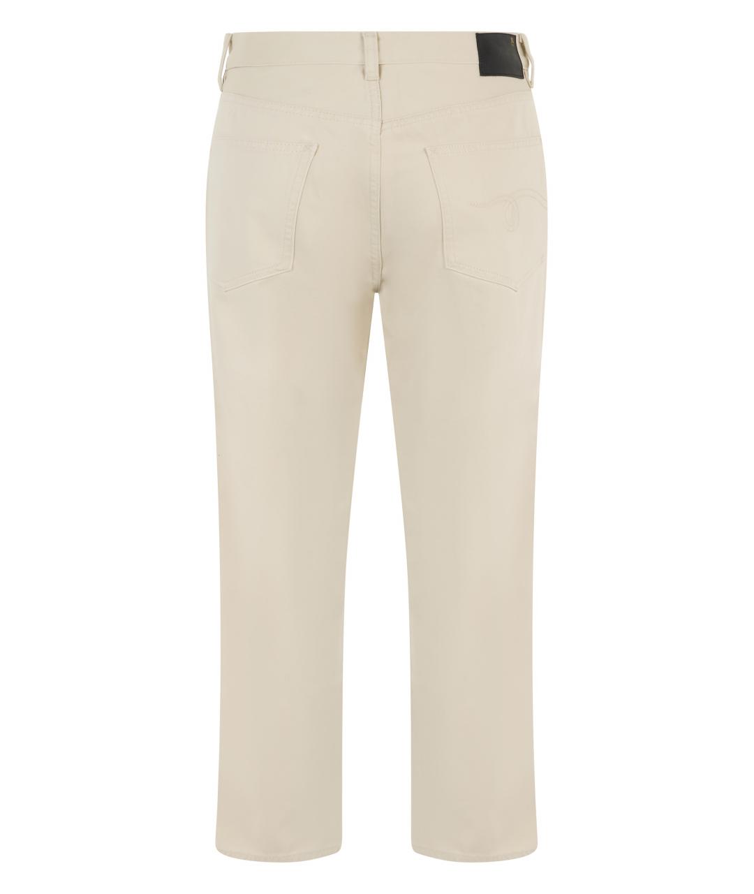 R13 Бежевые хлопковые прямые джинсы, фото 2