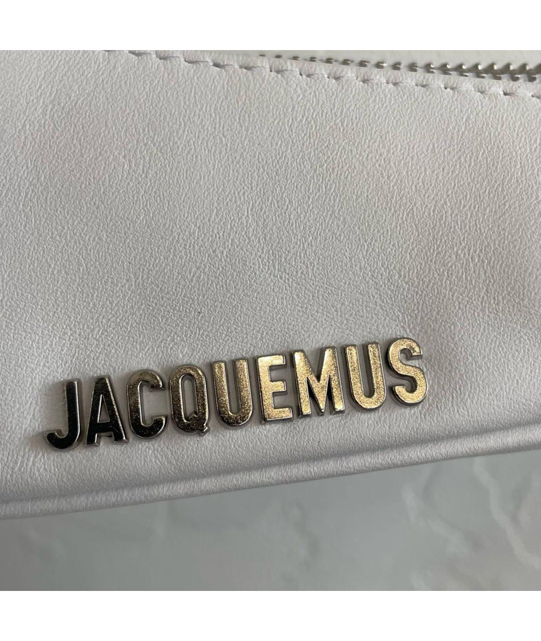 JACQUEMUS Белая кожаная сумка через плечо, фото 5