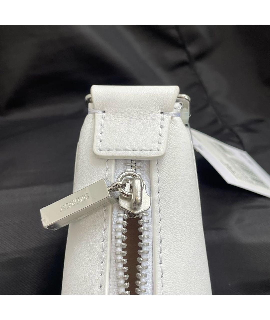 JACQUEMUS Белая кожаная сумка через плечо, фото 6