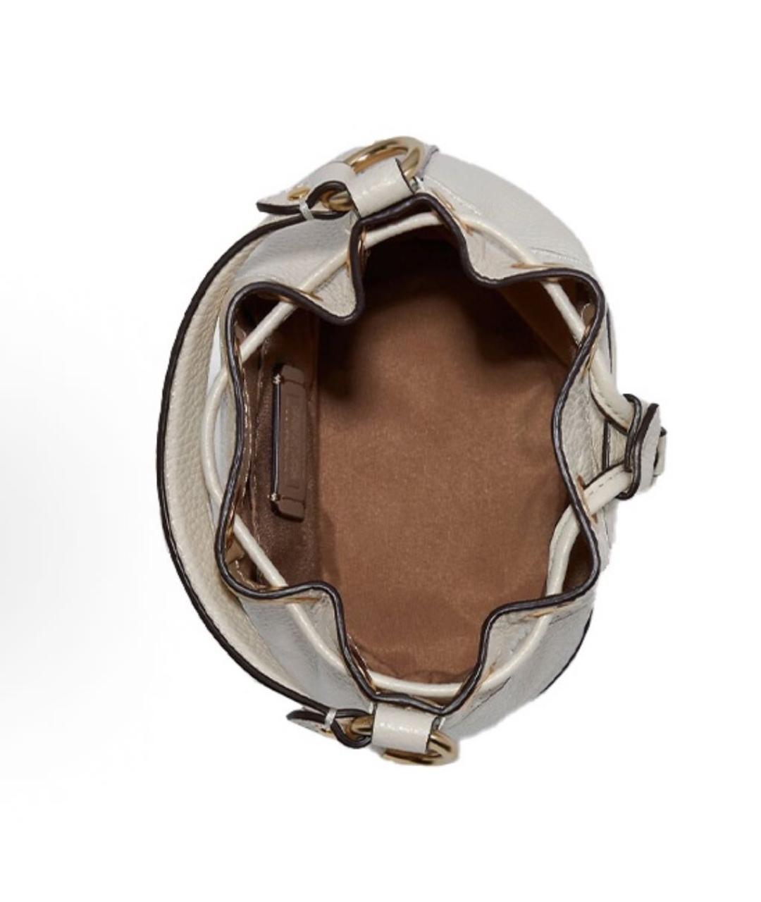 COACH Белая кожаная сумка с короткими ручками, фото 3