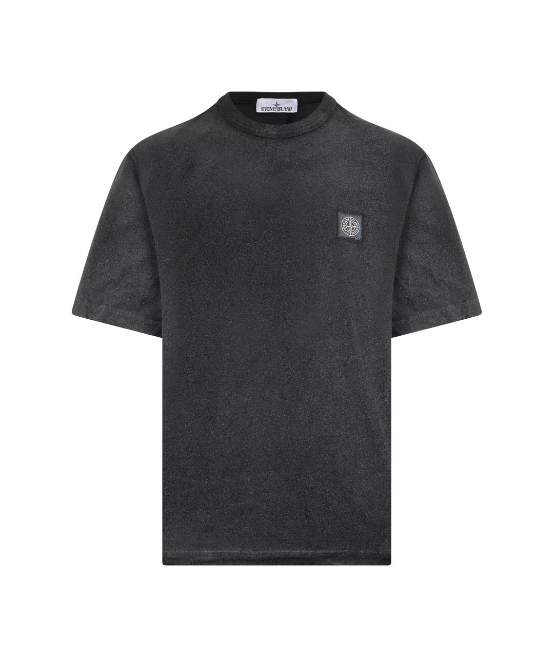 STONE ISLAND Серая хлопковая футболка, фото 1