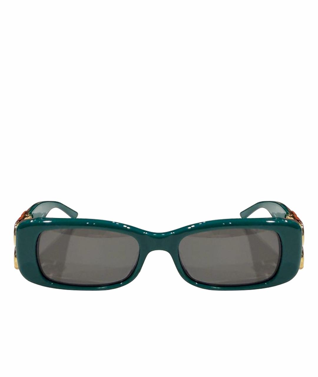 BALENCIAGA Бирюзовые пластиковые солнцезащитные очки, фото 1