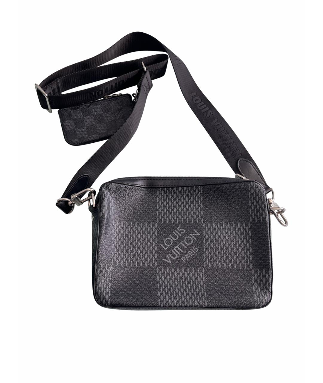 LOUIS VUITTON Черная кожаная сумка на плечо, фото 1