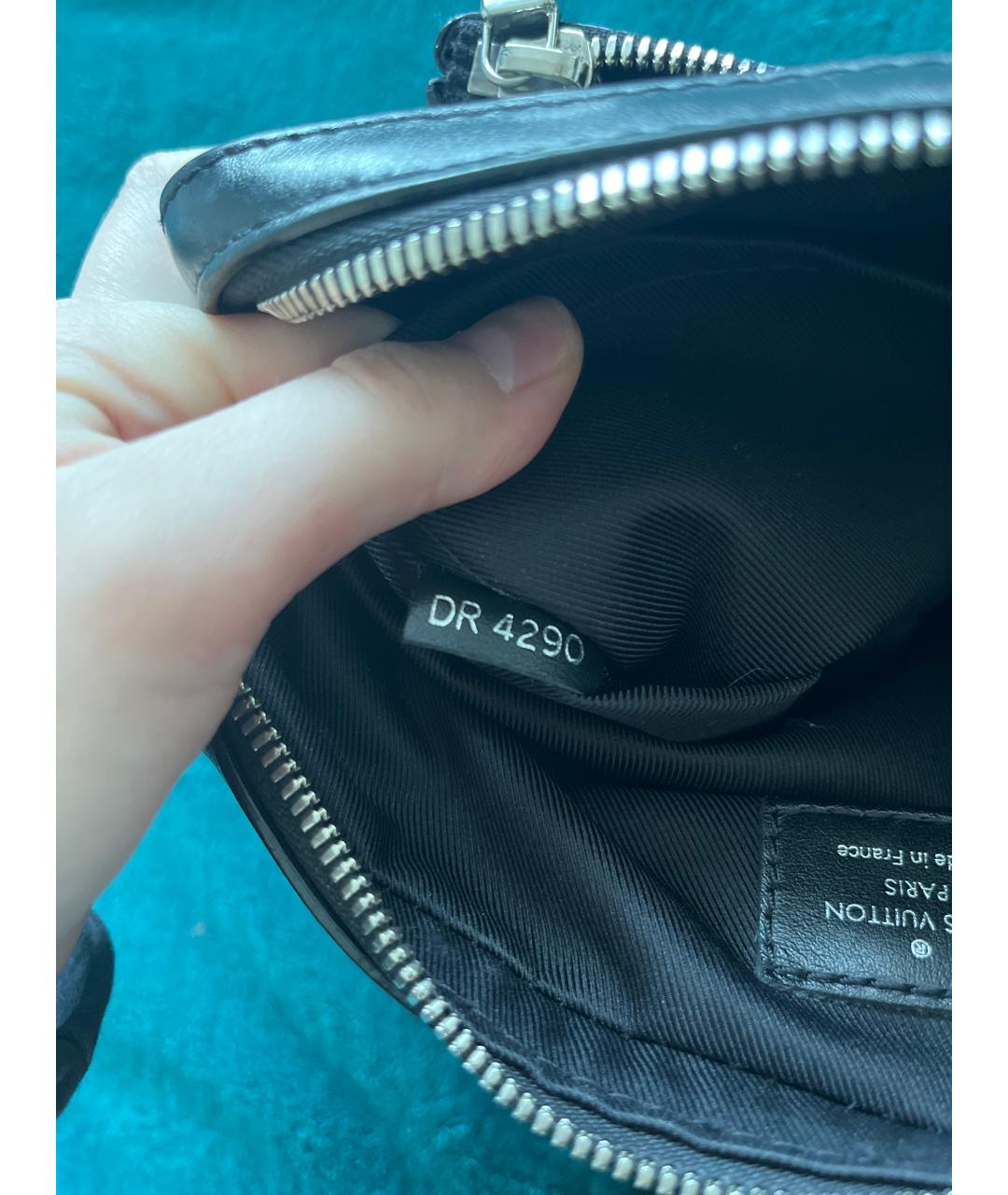 LOUIS VUITTON Черная кожаная сумка на плечо, фото 5