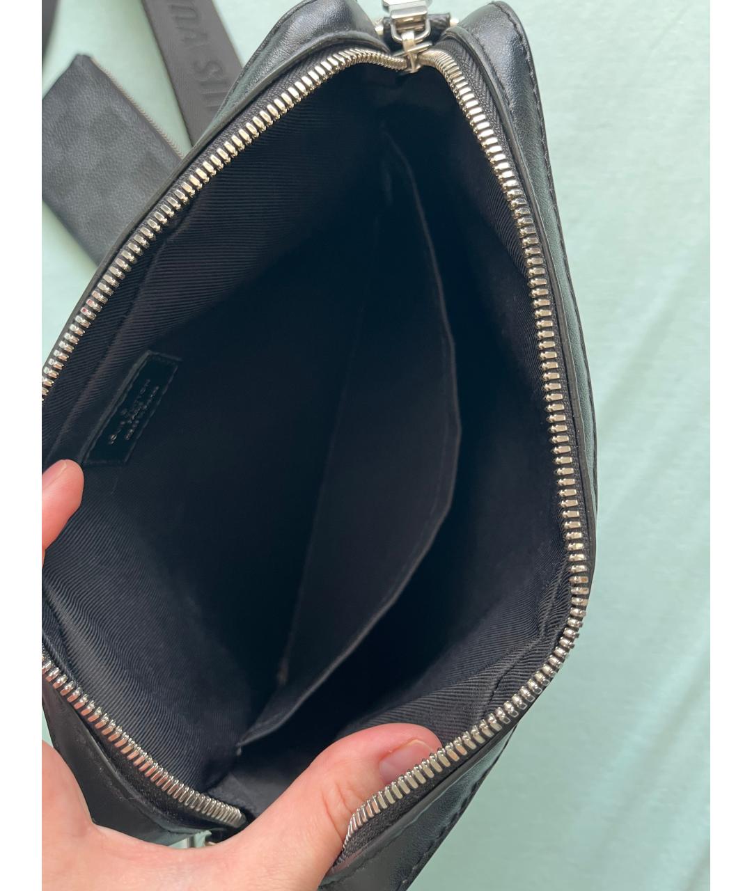LOUIS VUITTON Черная кожаная сумка на плечо, фото 4