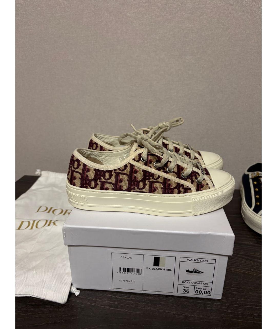 CHRISTIAN DIOR Бордовые кеды, фото 6