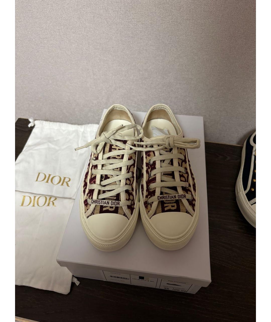 CHRISTIAN DIOR Бордовые кеды, фото 2