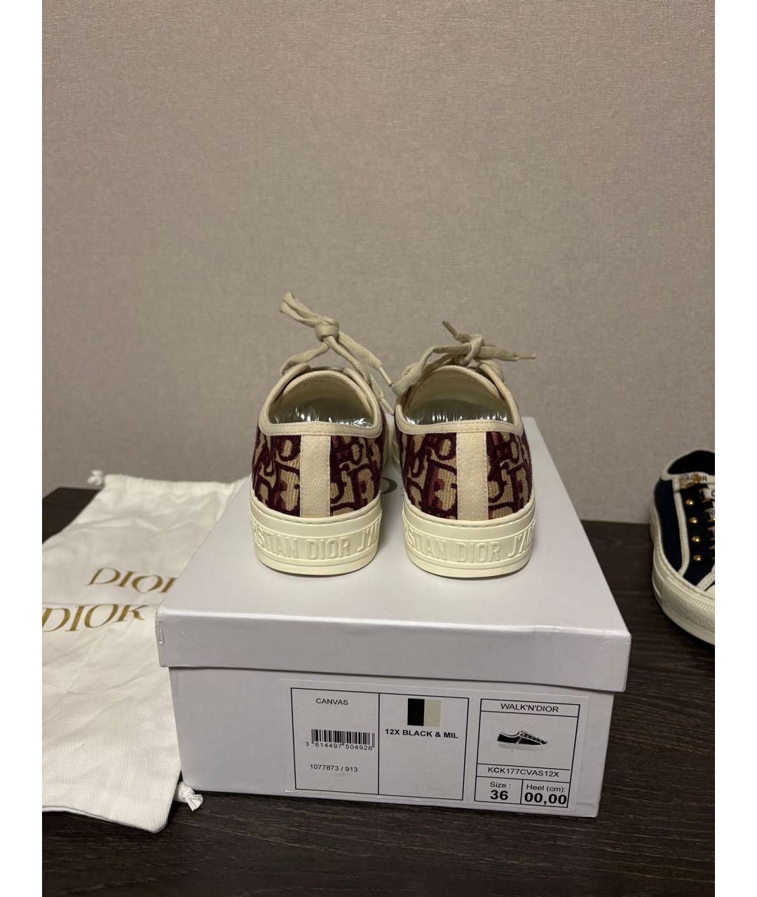 CHRISTIAN DIOR Бордовые кеды, фото 4