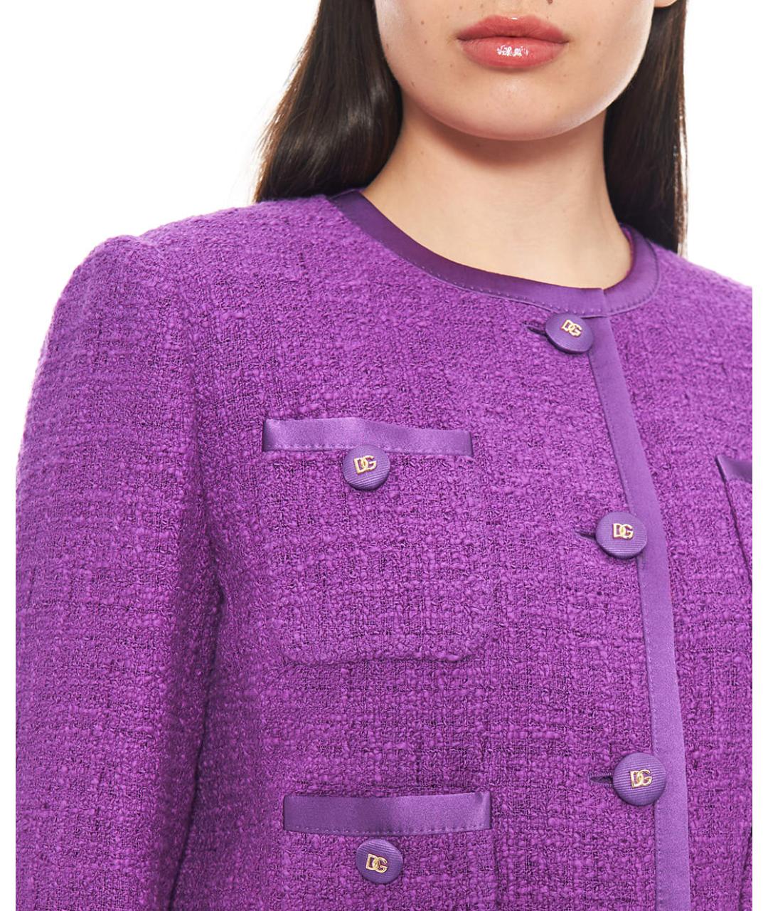 DOLCE&GABBANA Фиолетовый хлопковый жакет/пиджак, фото 3