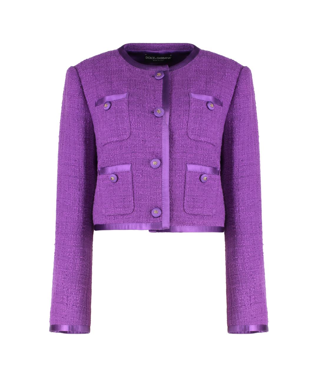 DOLCE&GABBANA Фиолетовый хлопковый жакет/пиджак, фото 1