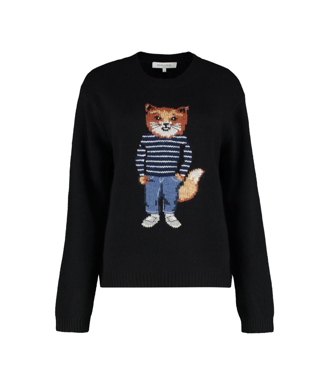 MAISON KITSUNE Черный шерстяной джемпер / свитер, фото 1