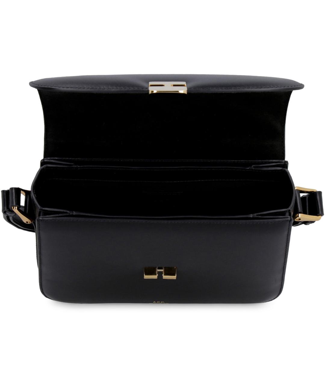 A.P.C. Черная кожаная сумка через плечо, фото 5