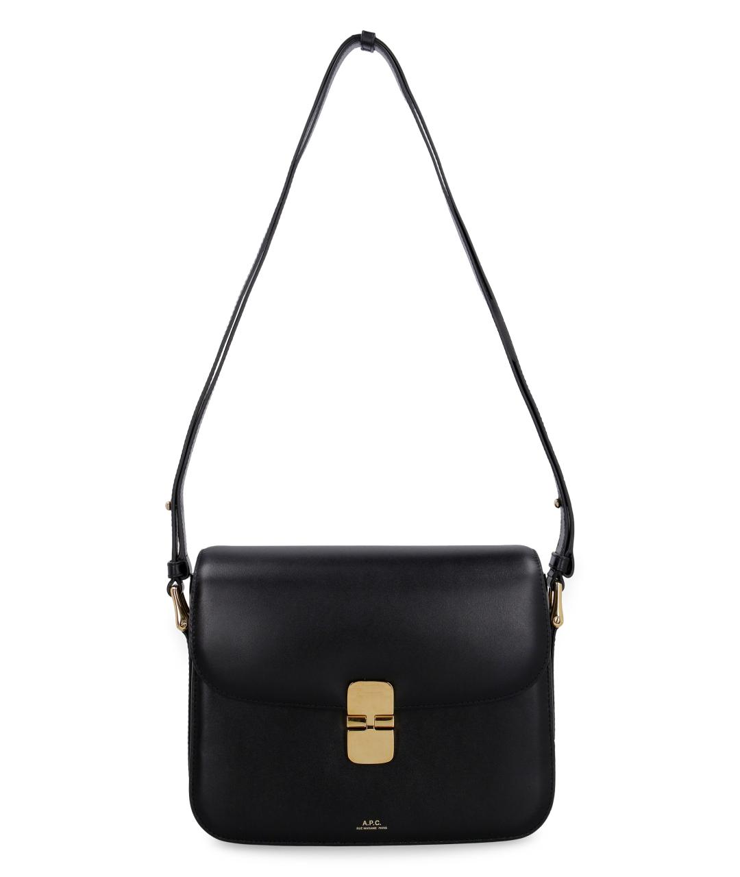 A.P.C. Черная кожаная сумка через плечо, фото 4