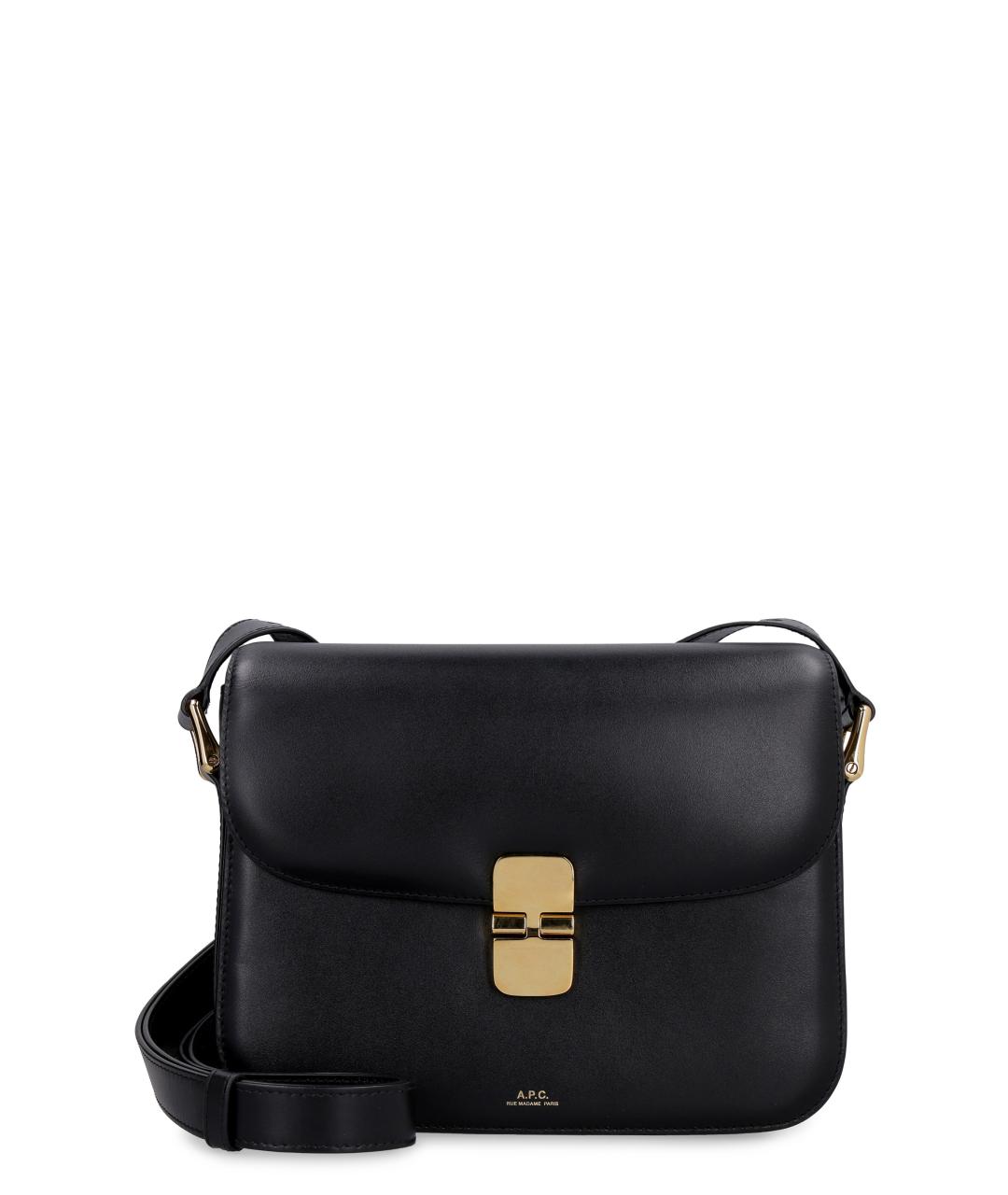 A.P.C. Черная кожаная сумка через плечо, фото 1