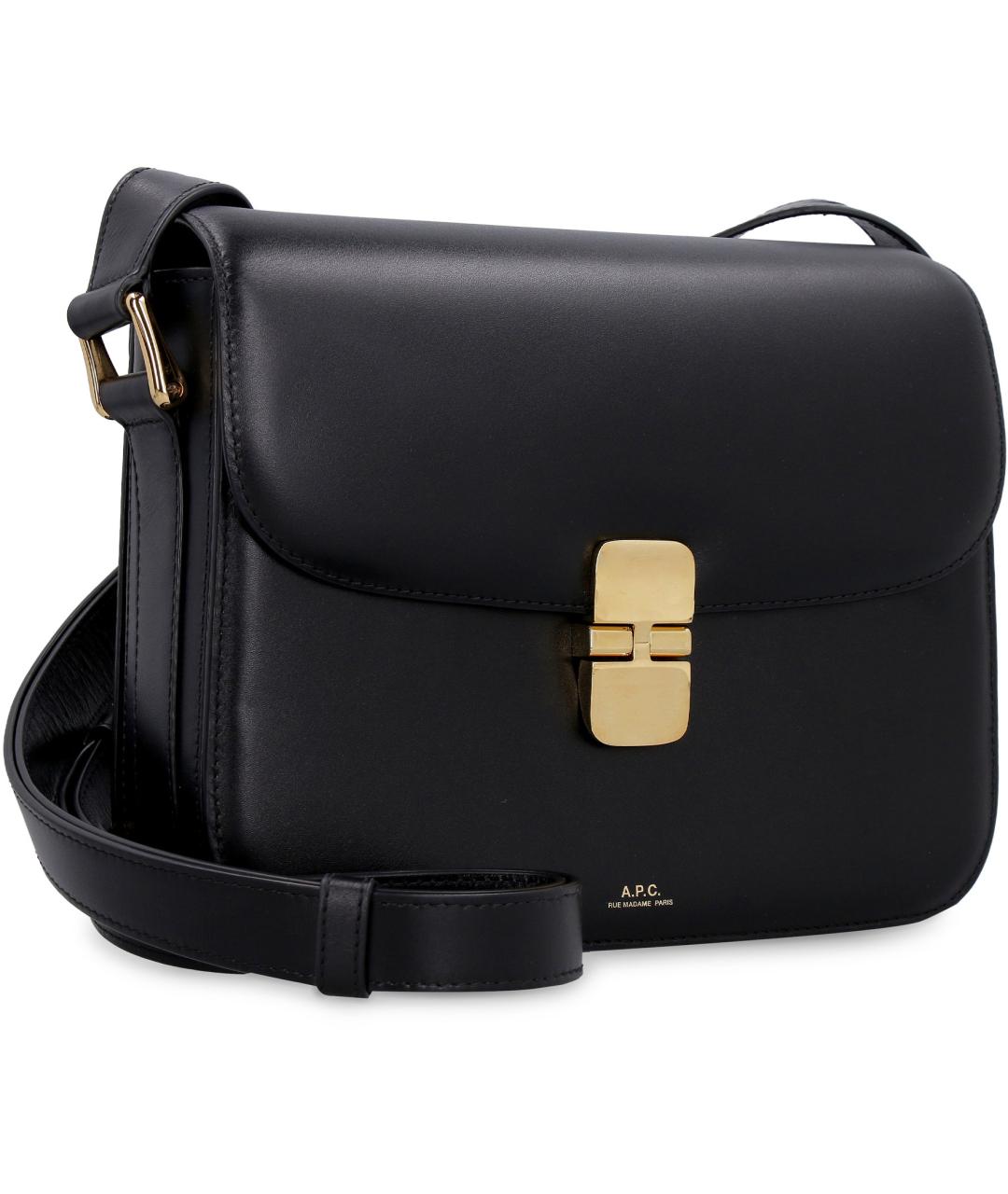 A.P.C. Черная кожаная сумка через плечо, фото 2
