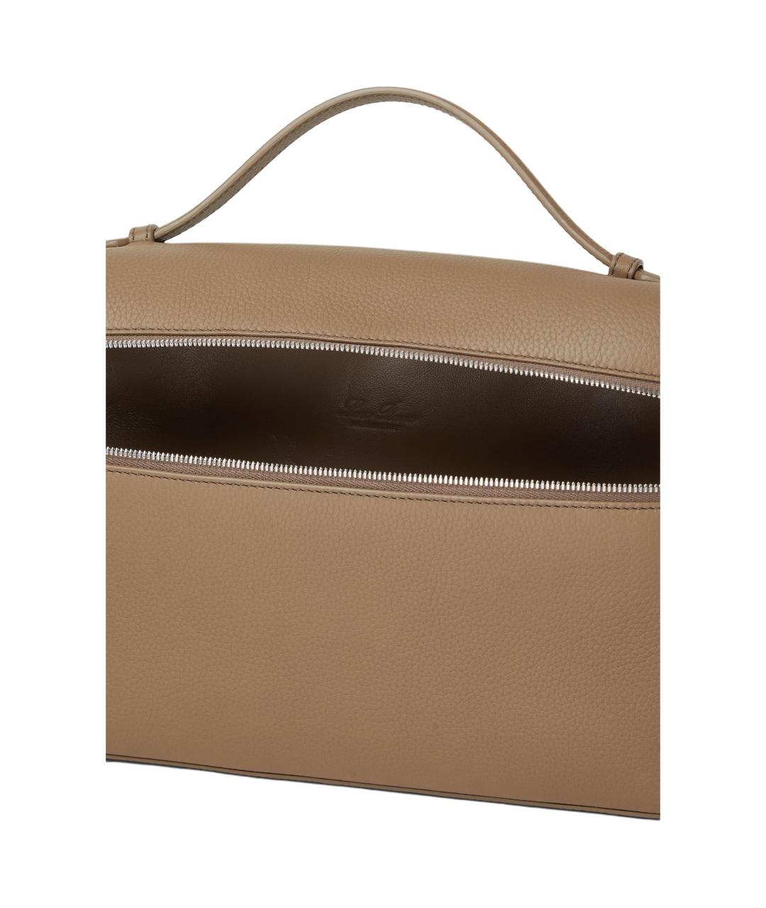 LORO PIANA Коричневая кожаная сумка через плечо, фото 5