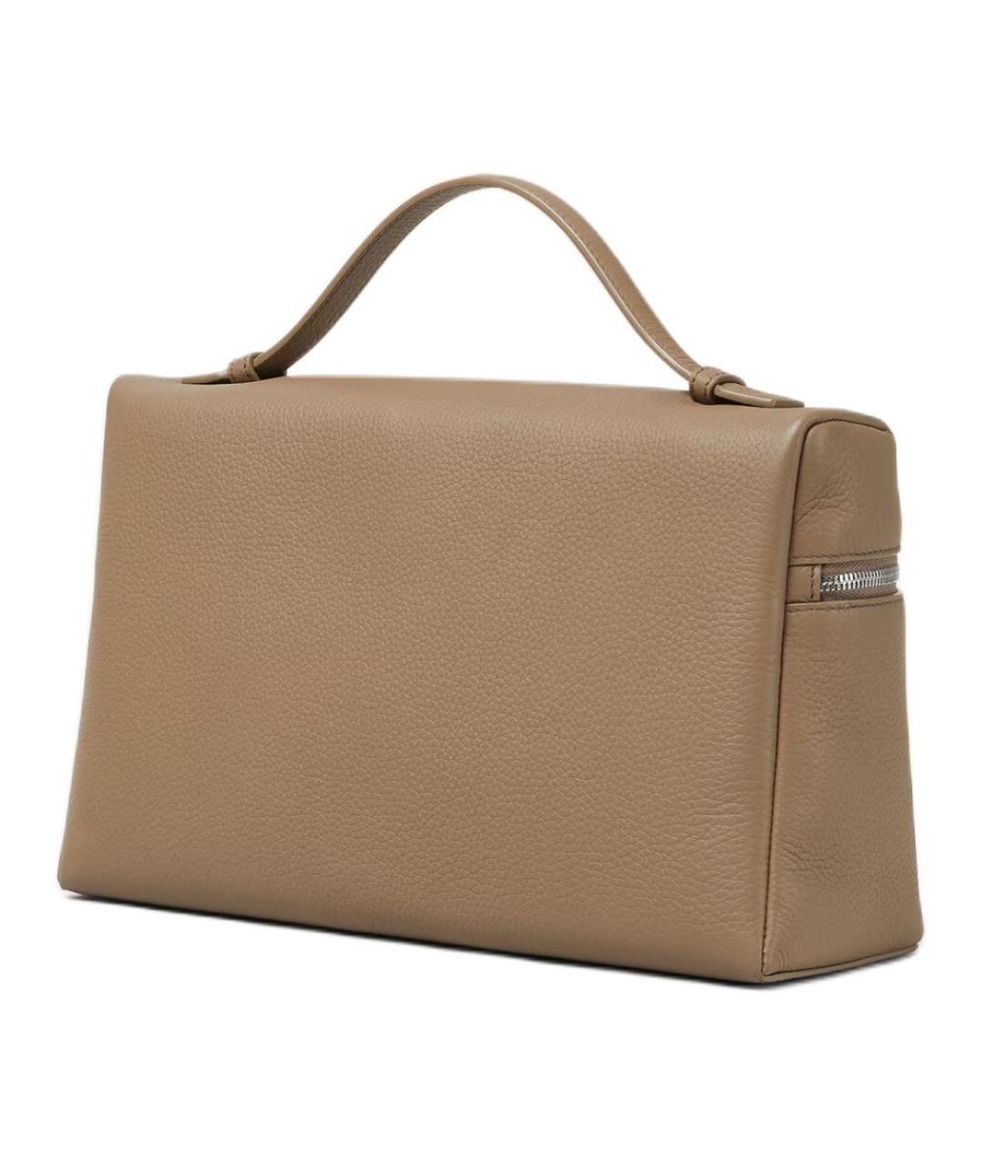 LORO PIANA Коричневая кожаная сумка через плечо, фото 2