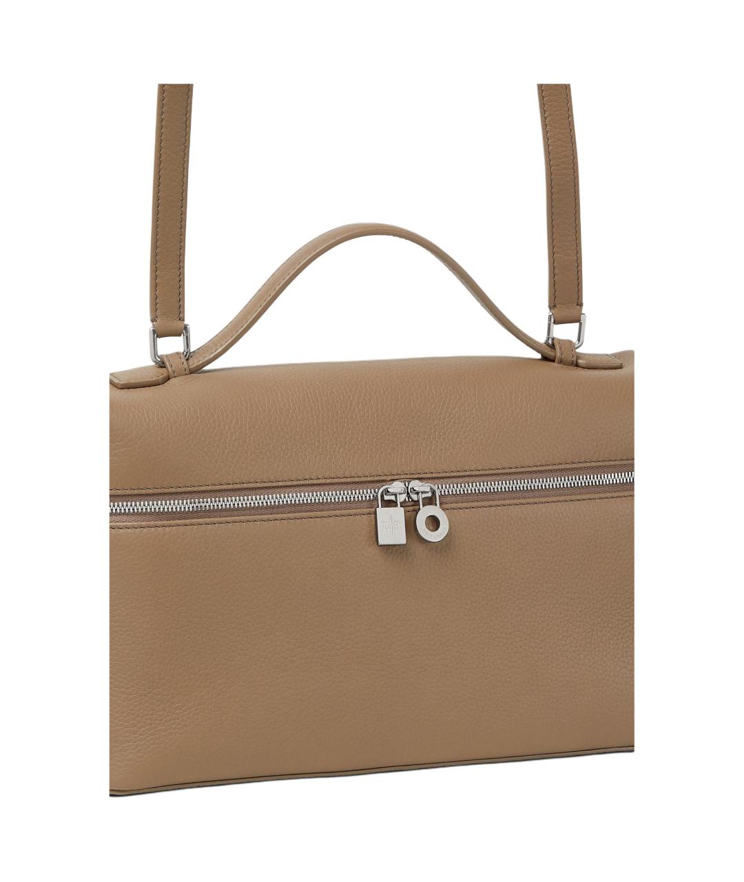 LORO PIANA Коричневая кожаная сумка через плечо, фото 3