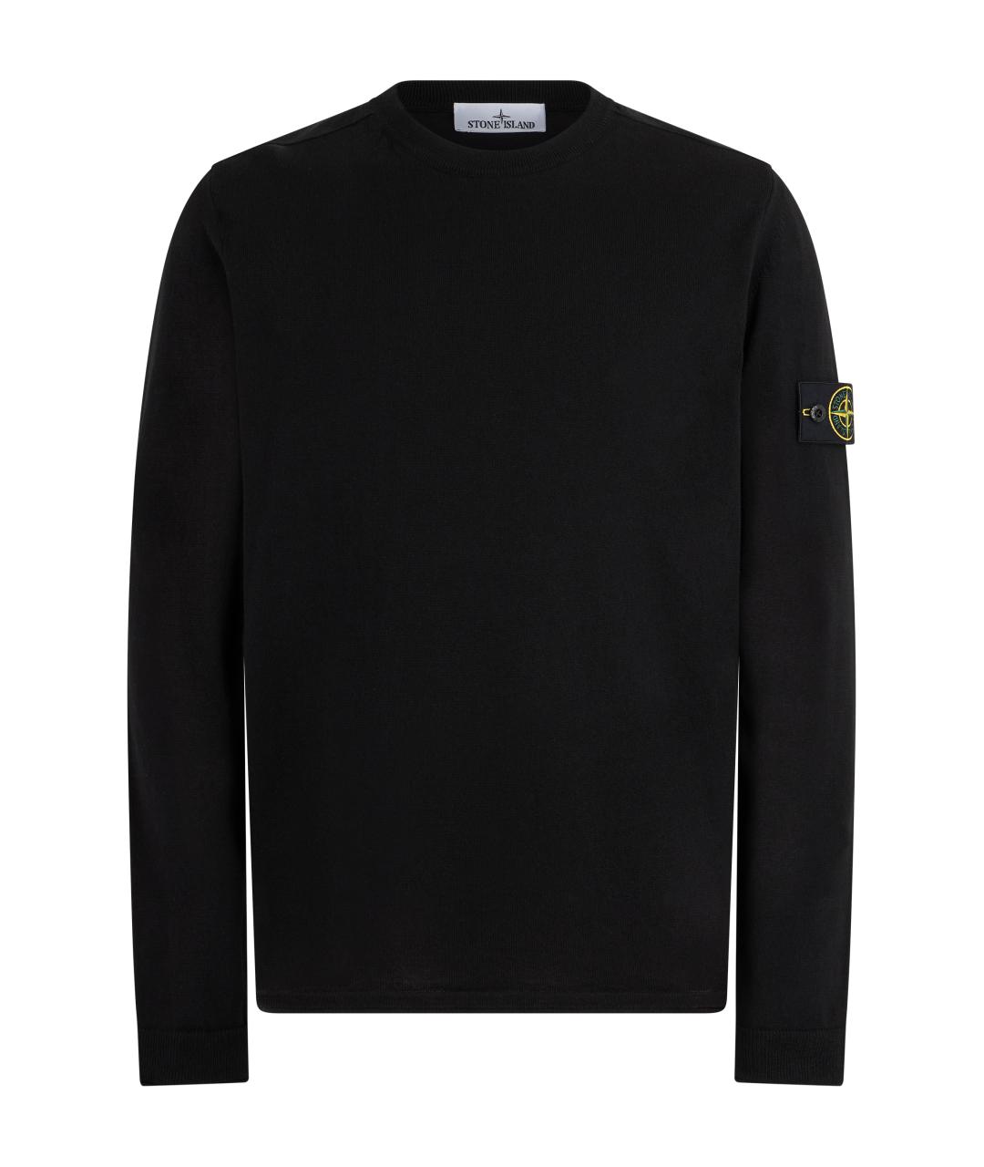 STONE ISLAND Черный хлопковый джемпер / свитер, фото 1