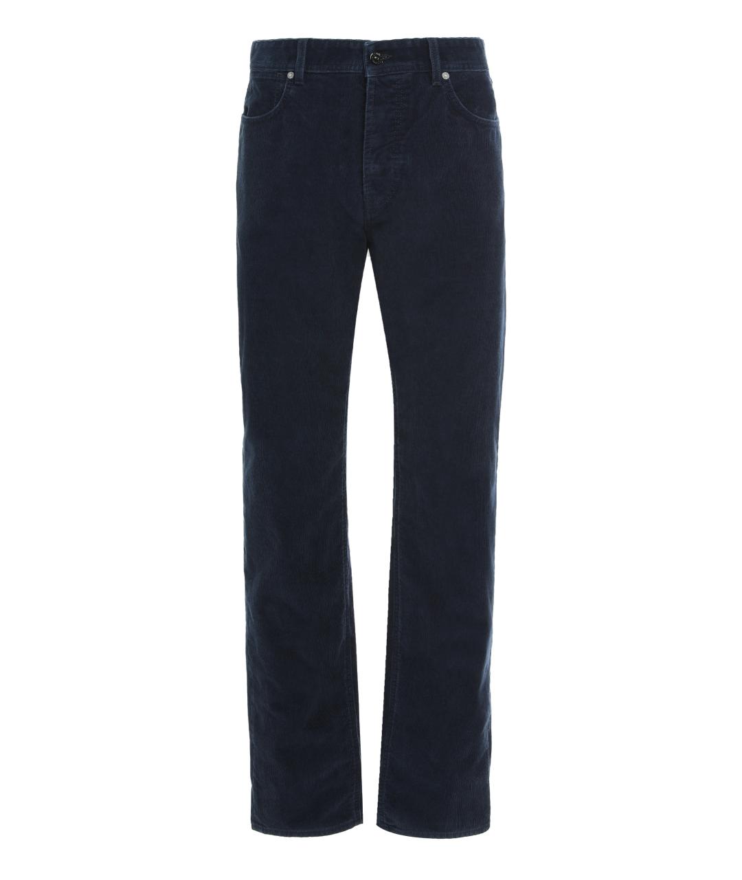 STONE ISLAND Темно-синие хлопко-полиэстеровые прямые джинсы, фото 1