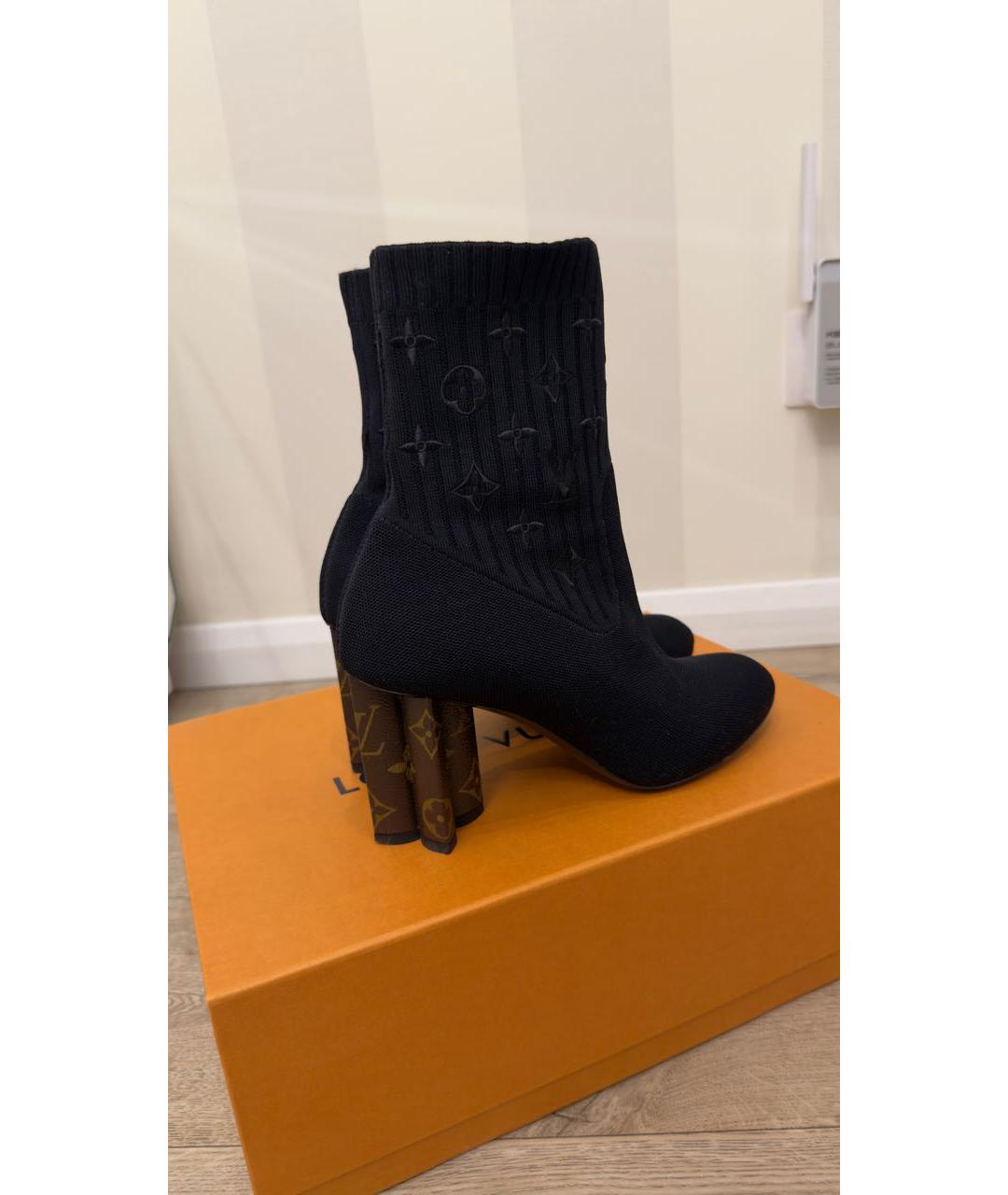 LOUIS VUITTON Черные текстильные ботильоны, фото 2