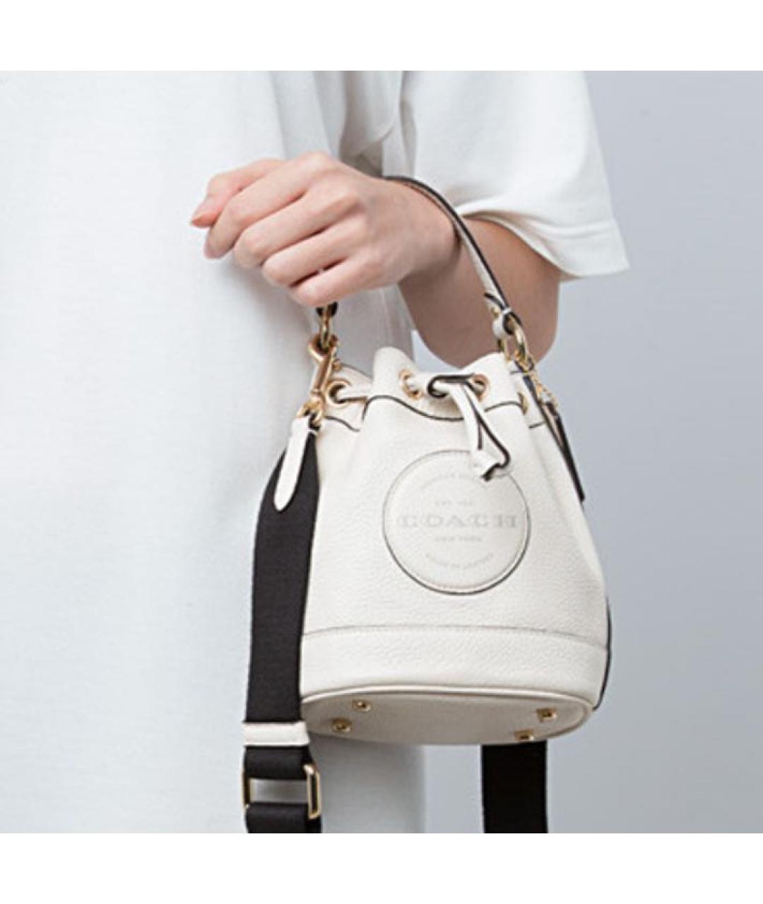 COACH Белая кожаная сумка через плечо, фото 3