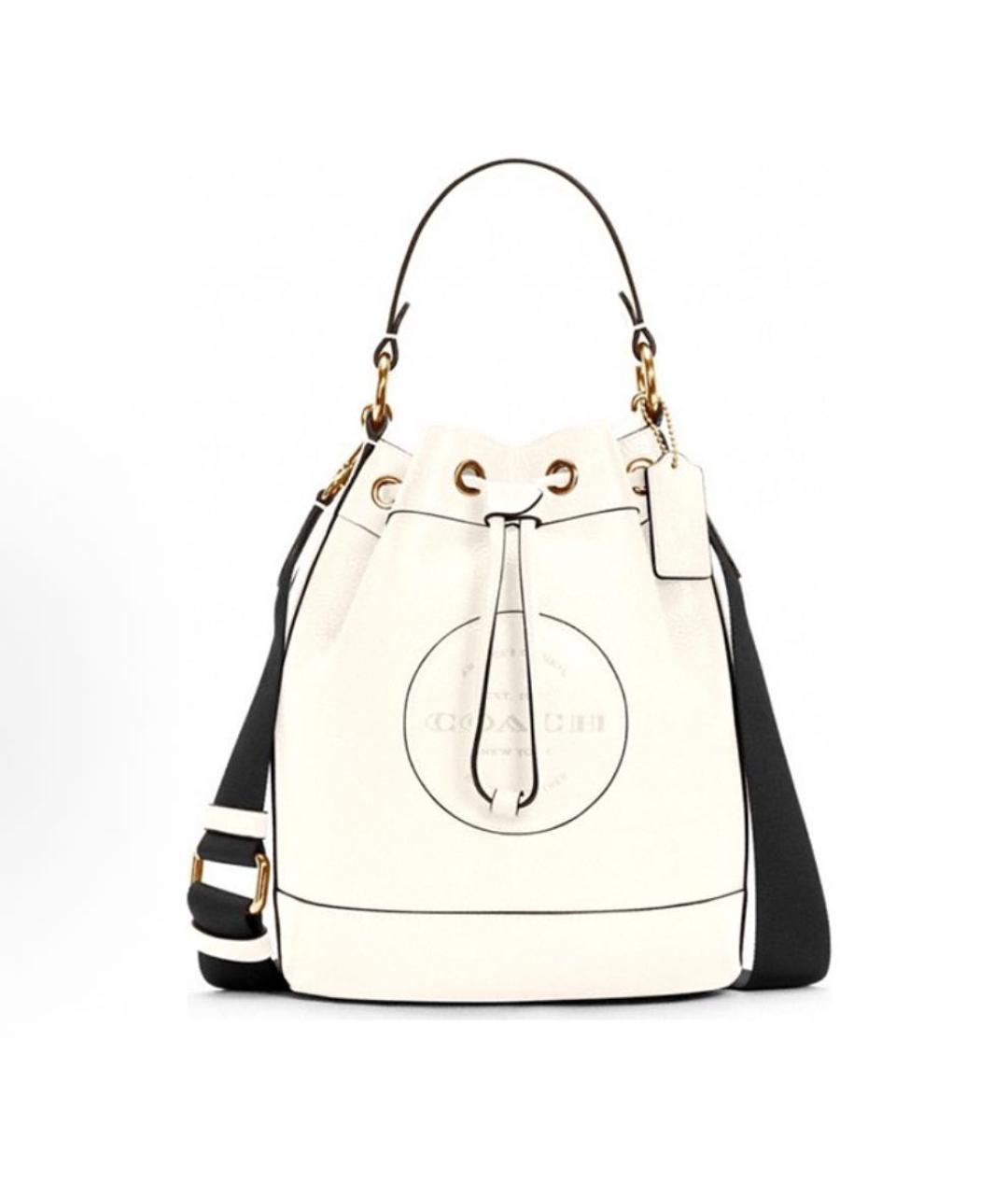 COACH Белая кожаная сумка через плечо, фото 5