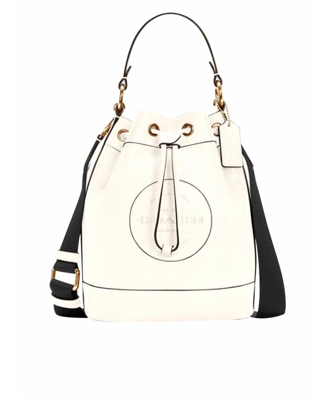 COACH Белая кожаная сумка через плечо, фото 1