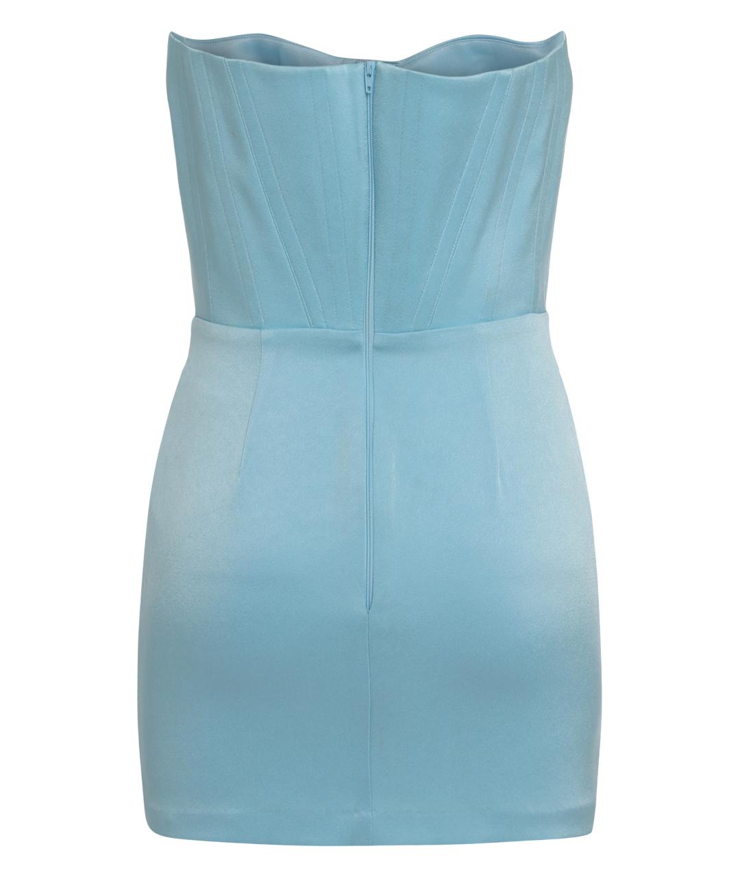 ALEX PERRY Голубое ацетатное коктейльное платье, фото 2
