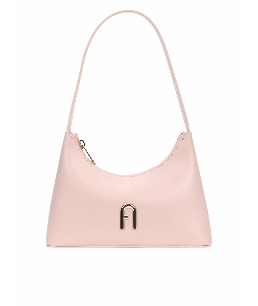 FURLA Розовая кожаная сумка с короткими ручками, фото 1