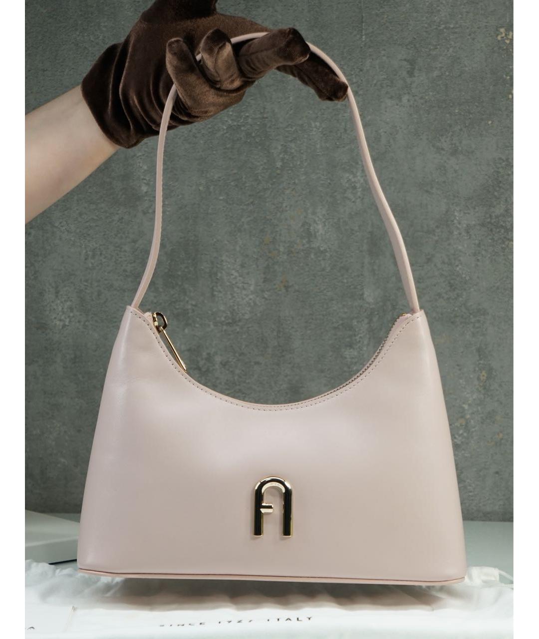 FURLA Розовая кожаная сумка с короткими ручками, фото 2