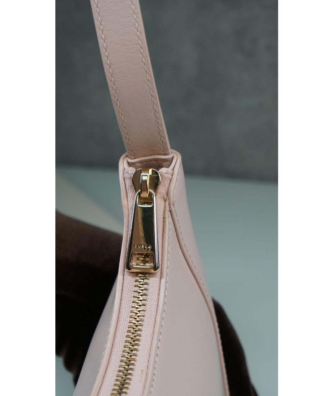 FURLA Розовая кожаная сумка с короткими ручками, фото 6