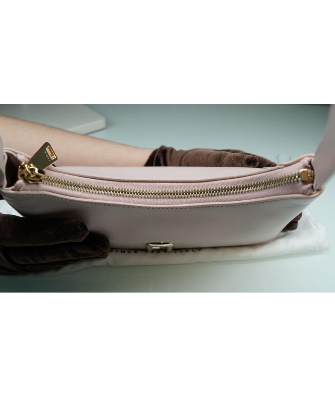 FURLA Розовая кожаная сумка с короткими ручками, фото 5