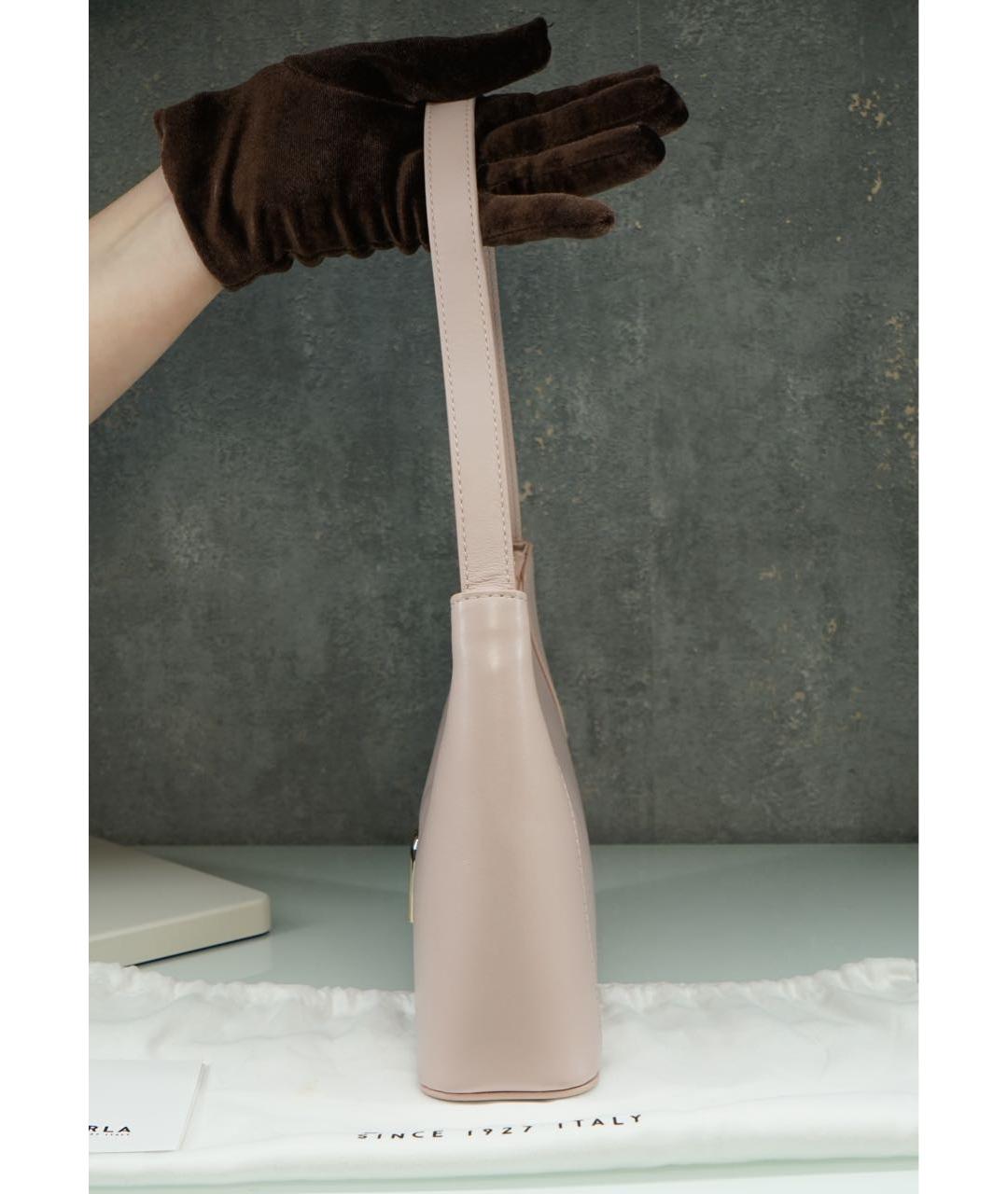 FURLA Розовая кожаная сумка с короткими ручками, фото 7