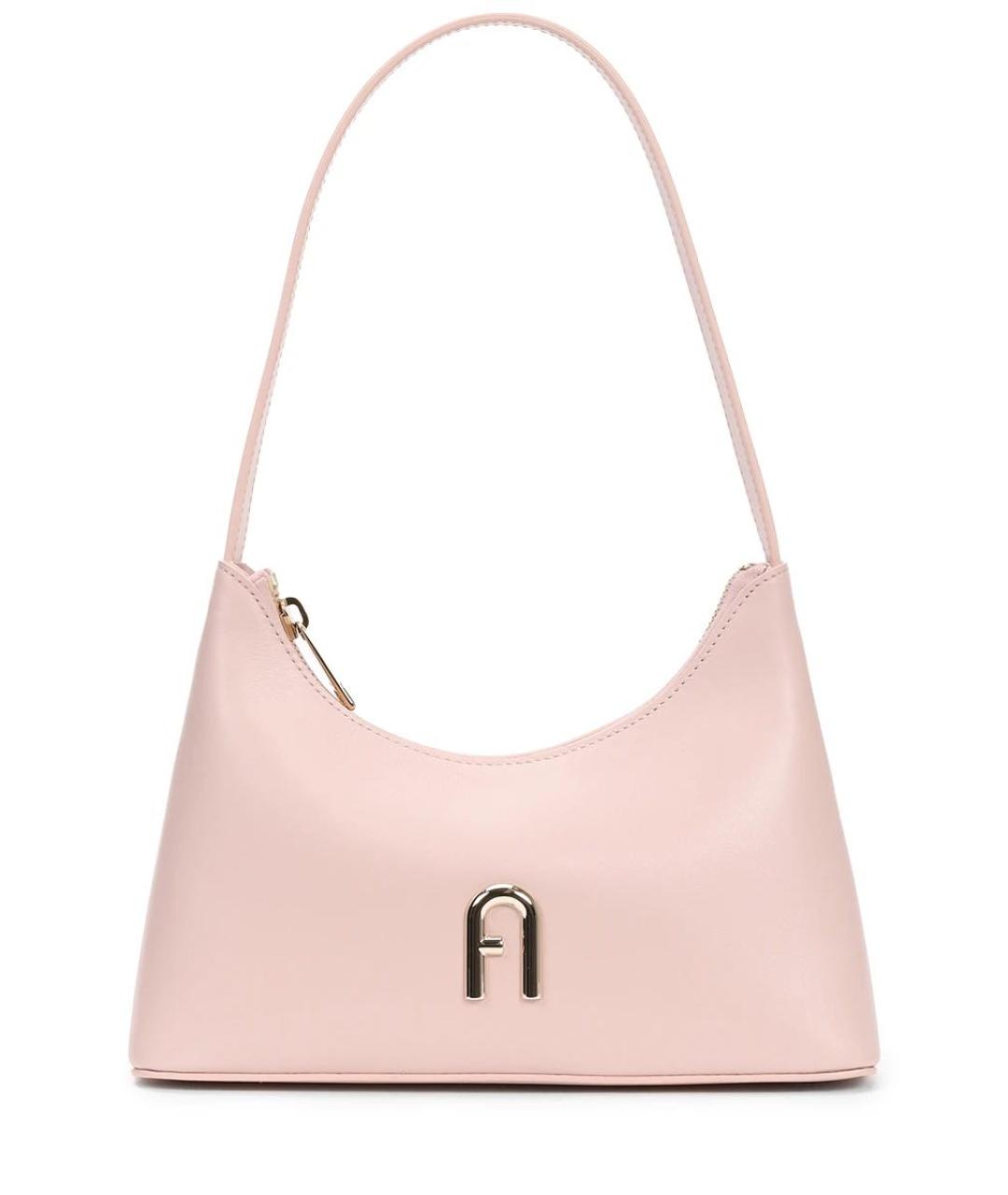 FURLA Розовая кожаная сумка с короткими ручками, фото 9