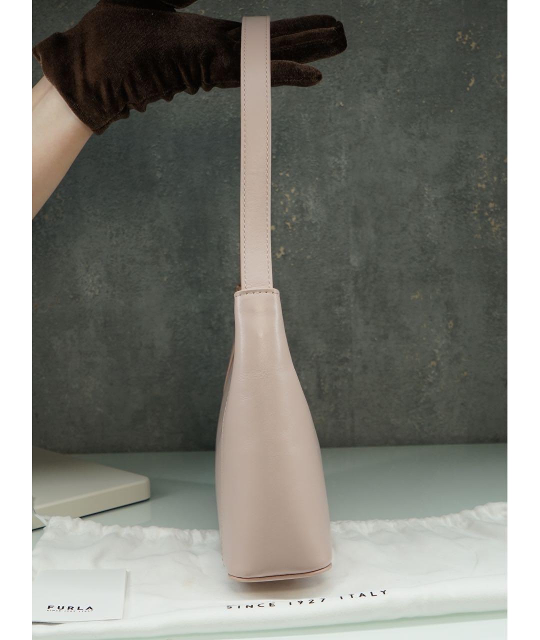 FURLA Розовая кожаная сумка с короткими ручками, фото 8