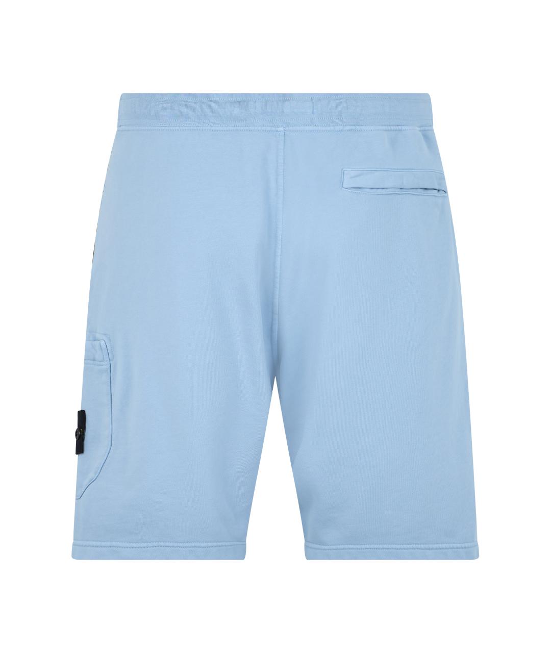 STONE ISLAND Голубые хлопковые шорты, фото 2