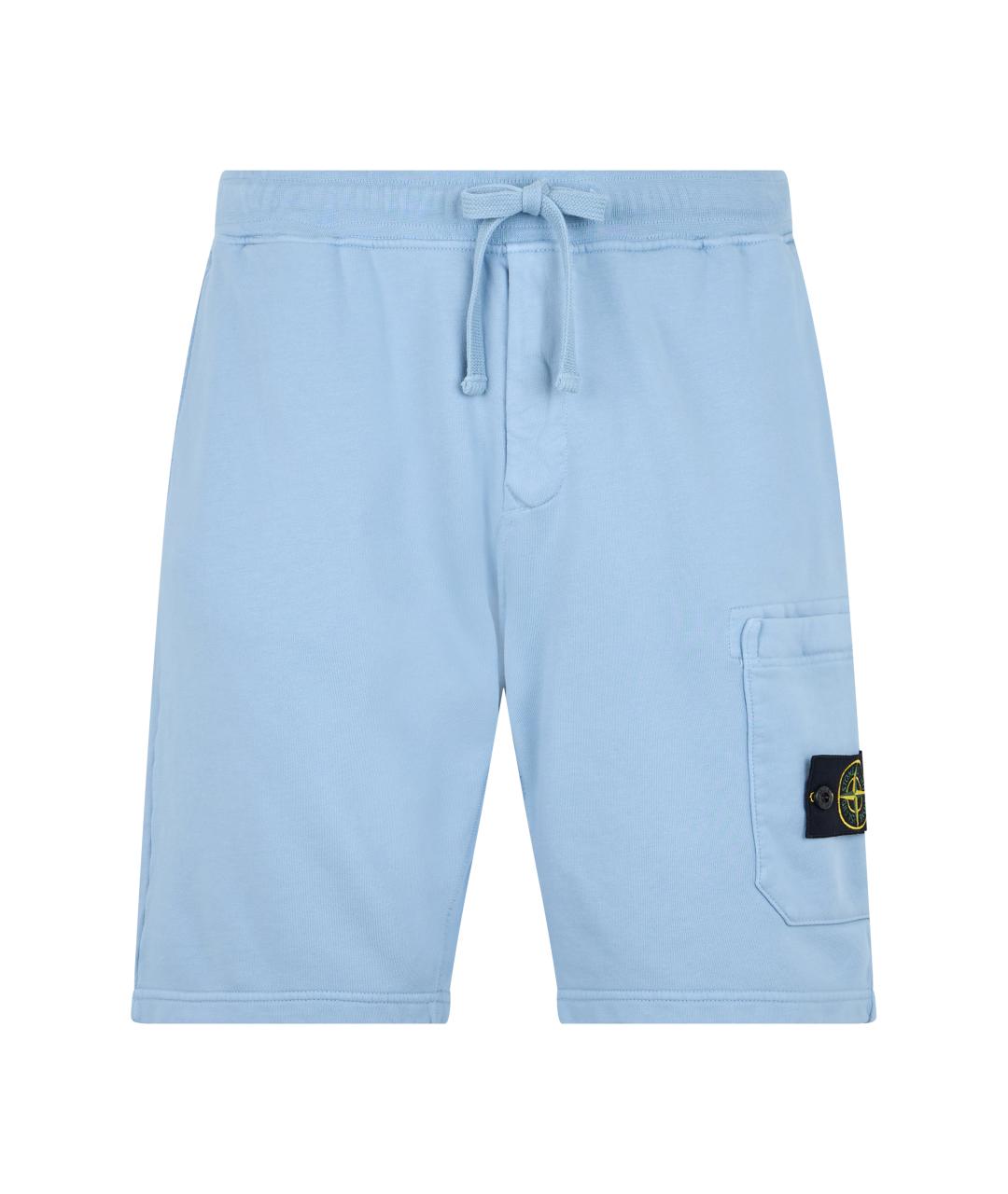 STONE ISLAND Голубые хлопковые шорты, фото 1