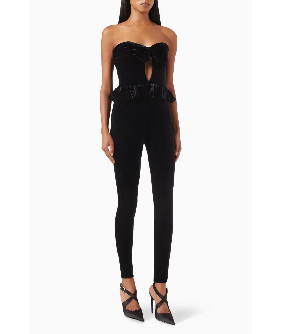 ALESSANDRA RICH Черный полиэстеровый комбинезон, фото 3