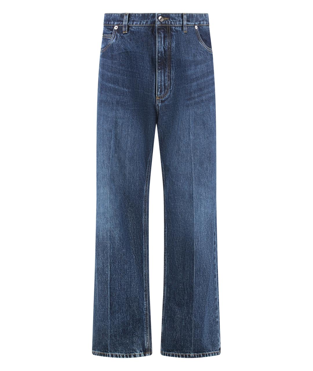 DOLCE&GABBANA Синие хлопковые прямые джинсы, фото 1