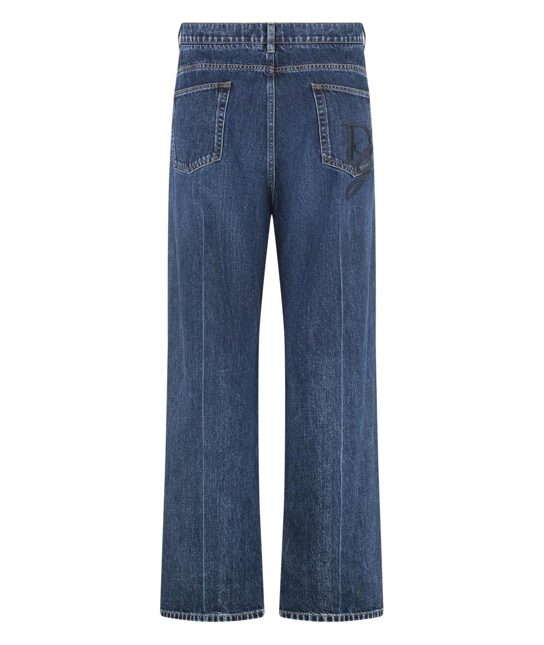 DOLCE&GABBANA Синие хлопковые прямые джинсы, фото 2